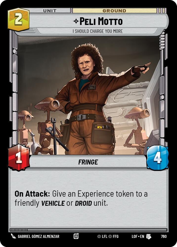 Image for Peli Motto - I Should Charge You More (Foil) (760) (Legends of the Force) - Star Wars: Unlimited