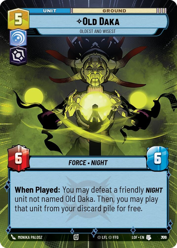 Image for Old Daka - Oldest and Wisest (Hyperspace Foil) (776) (Legends of the Force) - Star Wars: Unlimited