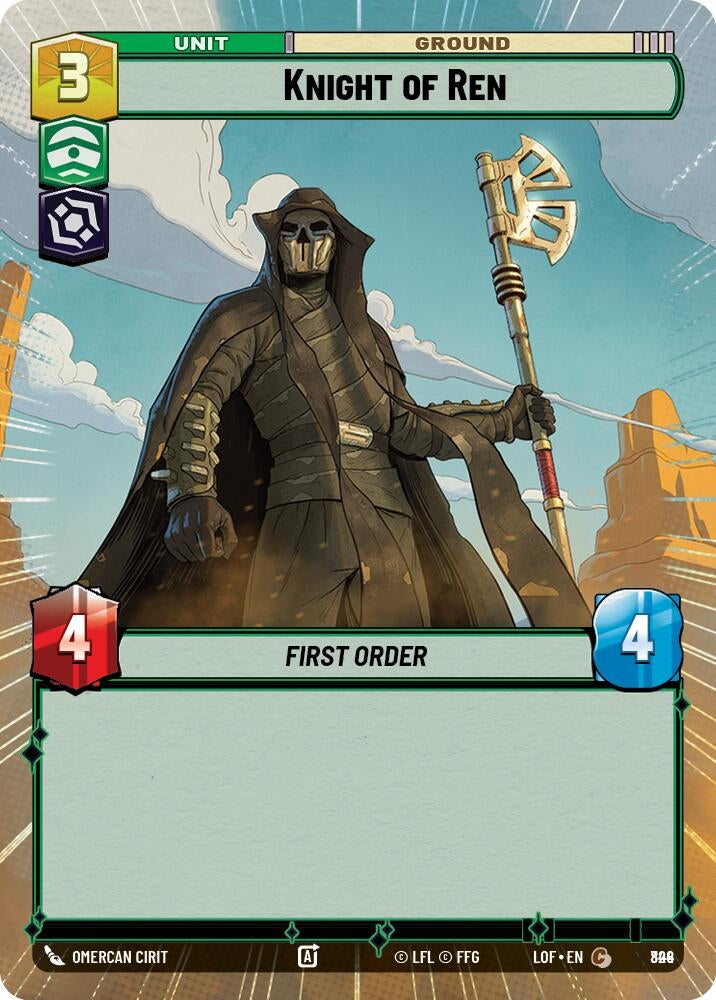Image for Knight of Ren (Hyperspace Foil) (824) (Legends of the Force) - Star Wars: Unlimited