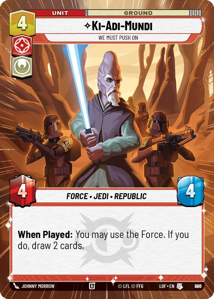 Image for Ki-Adi-Mundi - We Must Push On (Hyperspace Foil) (886) (Legends of the Force) - Star Wars: Unlimited