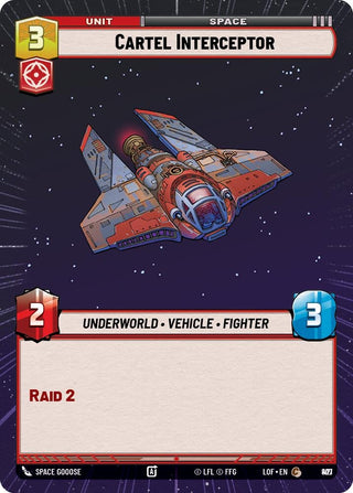 Image for Cartel Interceptor (Hyperspace Foil) (897) (Legends of the Force) - Star Wars: Unlimited