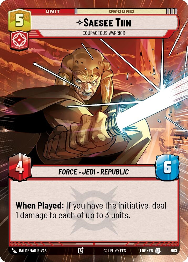 Image for Saesee Tiin - Courageous Warrior (Hyperspace Foil) (907) (Legends of the Force) - Star Wars: Unlimited
