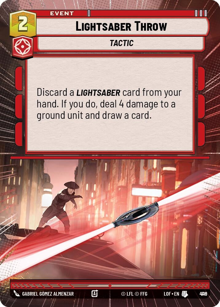 Image for Lightsaber Throw (Hyperspace Foil) (916) (Legends of the Force) - Star Wars: Unlimited