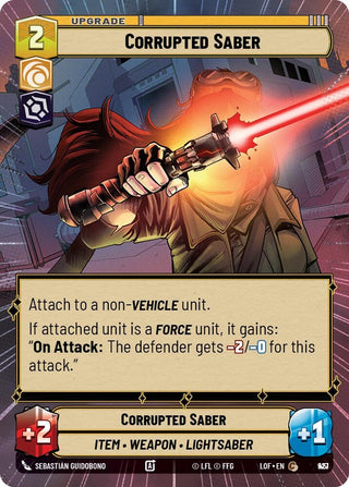 Image for Corrupted Saber (Hyperspace Foil) (927) (Legends of the Force) - Star Wars: Unlimited