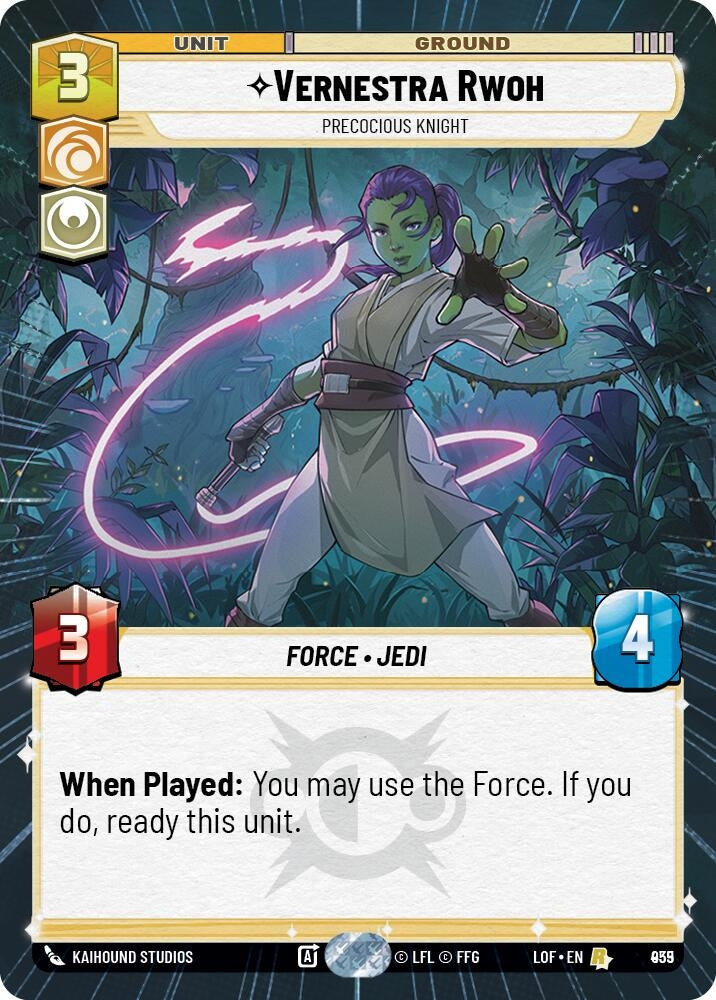 Image for Vernestra Rwoh - Precocious Knight (Hyperspace Foil) (935) (Legends of the Force) - Star Wars: Unlimited
