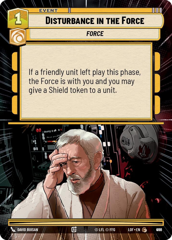 Image for Disturbance in the Force (Hyperspace Foil) (956) (Legends of the Force) - Star Wars: Unlimited