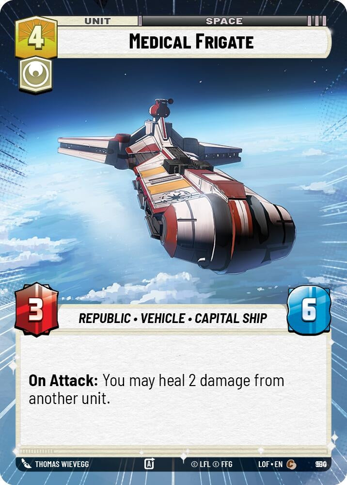 Image for Medical Frigate (Hyperspace Foil) (990) (Legends of the Force) - Star Wars: Unlimited