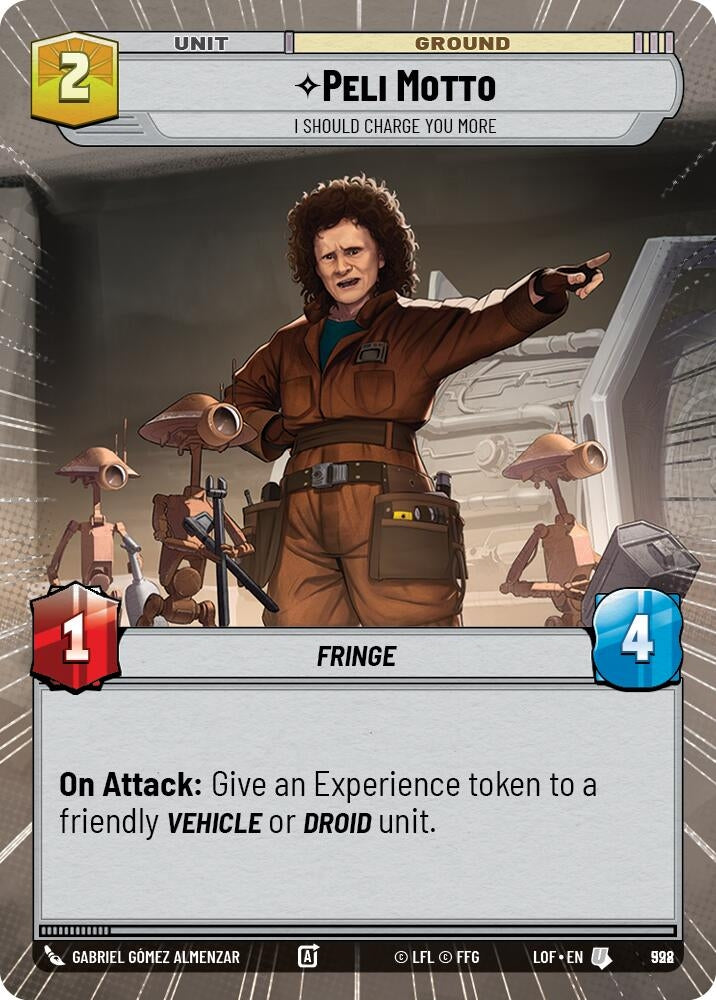 Image for Peli Motto - I Should Charge You More (Hyperspace Foil) (998) (Legends of the Force) - Star Wars: Unlimited