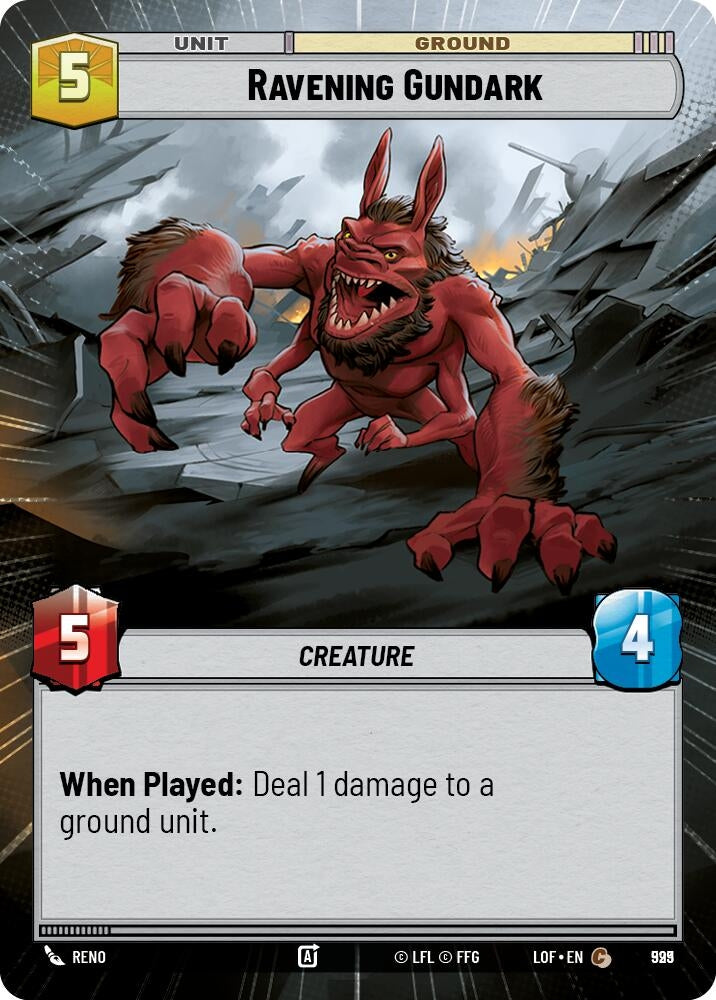 Image for Ravening Gundark (Hyperspace Foil) (999) (Legends of the Force) - Star Wars: Unlimited