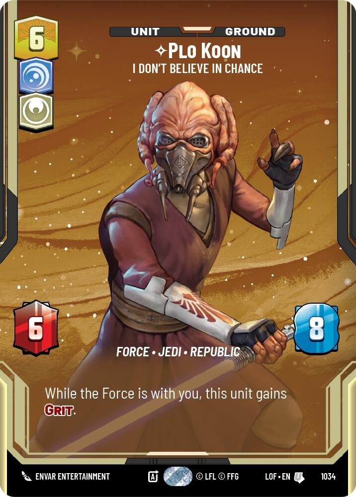 Image for Plo Koon - I Don't Believe in Chance (Prestige) (1034) (Legends of the Force) - Star Wars: Unlimited