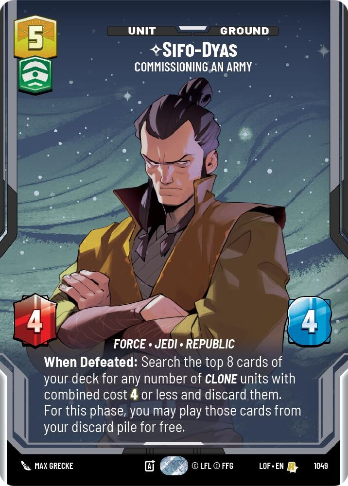 Image for Sifo-Dyas - Commissioning An Army (Prestige) (1049) (Legends of the Force) - Star Wars: Unlimited