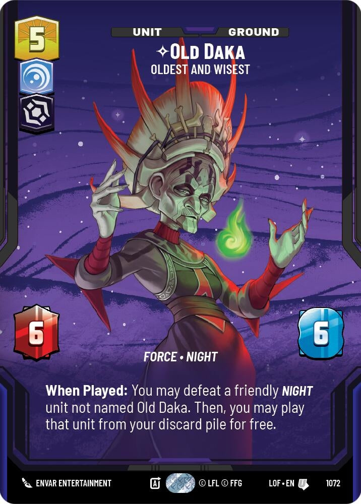 Image for Old Daka - Oldest and Wisest (Prestige Foil) (1072) (Legends of the Force) - Star Wars: Unlimited
