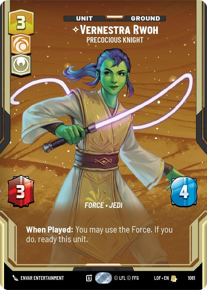 Image for Vernestra Rwoh - Precocious Knight (Prestige Foil) (1081) (Legends of the Force) - Star Wars: Unlimited