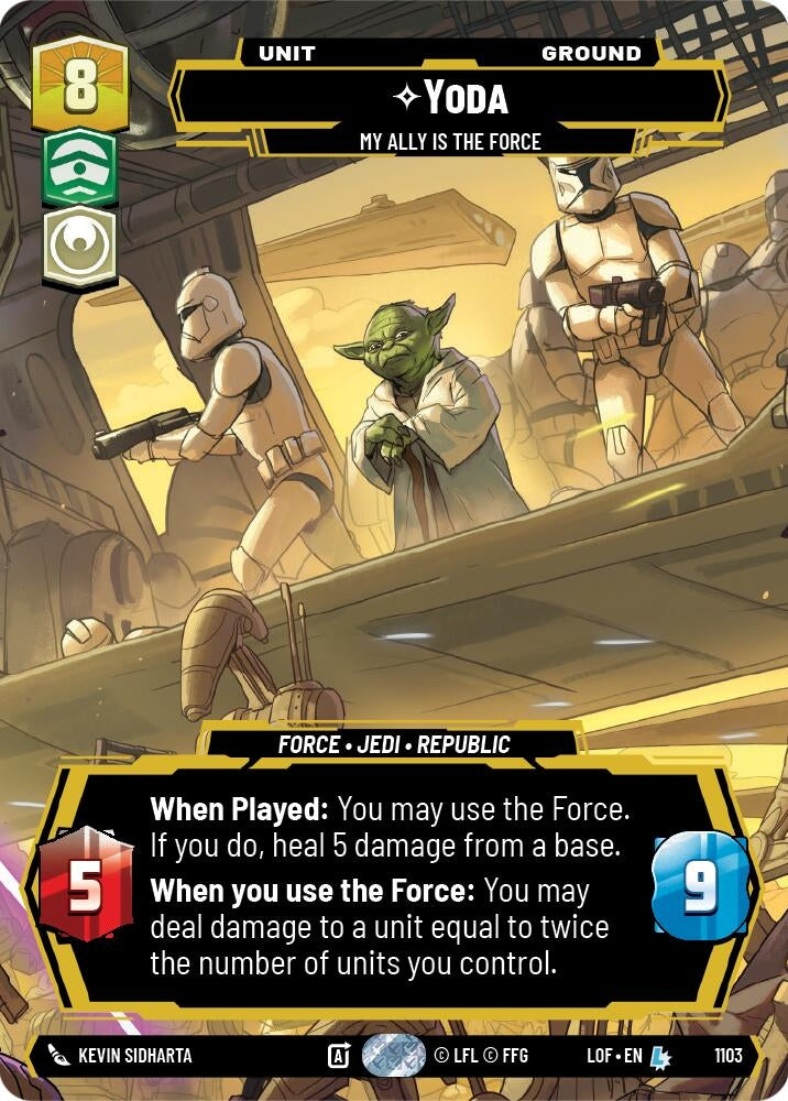 Image for Yoda - My Ally is the Force (Prestige Foil) (1103) (Legends of the Force) - Star Wars: Unlimited