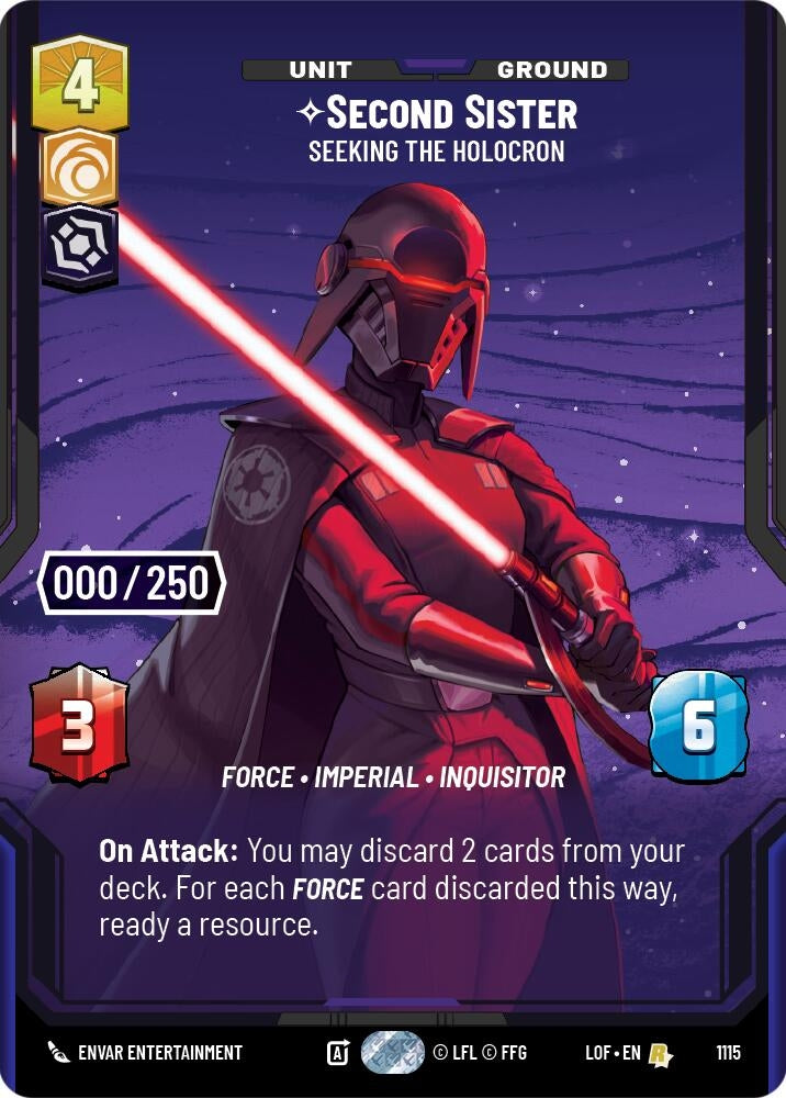 Image for Second Sister - Seeking the Holocron (Serialized) (1115) (Legends of the Force) - Star Wars: Unlimited