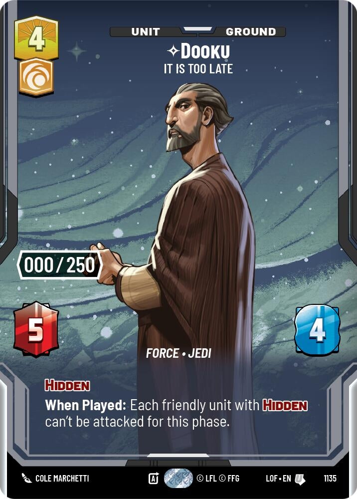 Image for Dooku - It Is Too Late (Serialized) (1135) (Legends of the Force) - Star Wars: Unlimited