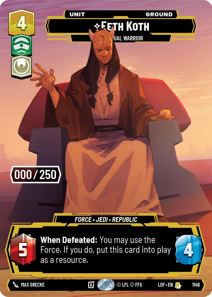 Image for Eeth Koth - Spiritual Warrior (Serialized) (1146) (Legends of the Force) - Star Wars: Unlimited