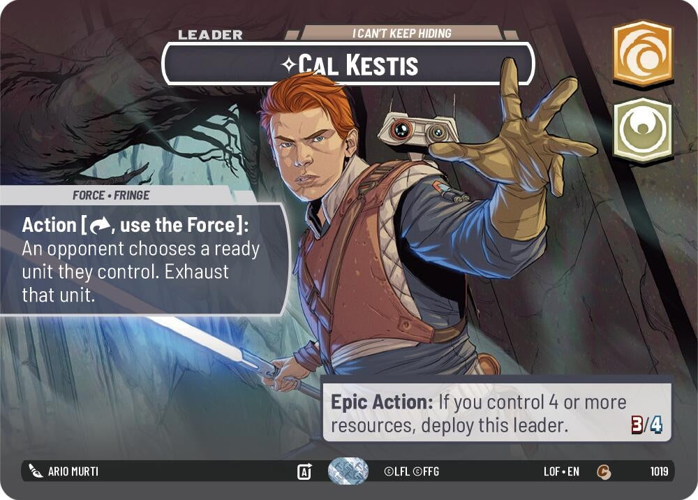 Image for Cal Kestis - I Can't Keep Hiding (Showcase) (1019) (Legends of the Force) - Star Wars: Unlimited