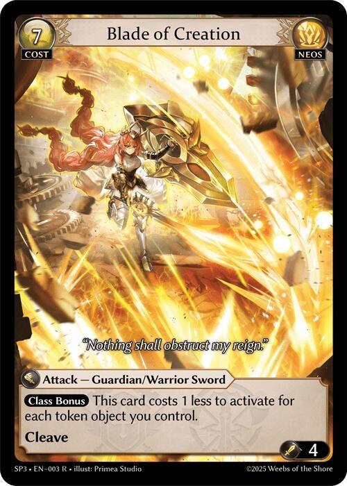 Image for Blade of Creation (003) (Supporter Pack 3) - Grand Archive TCG