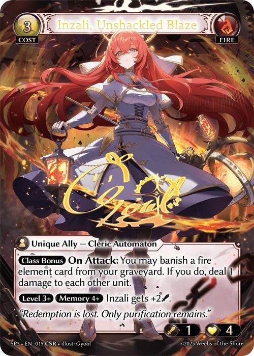 Image for Inzali, Unshackled Blaze (CSR) (015) (Supporter Pack 3) - Grand Archive TCG