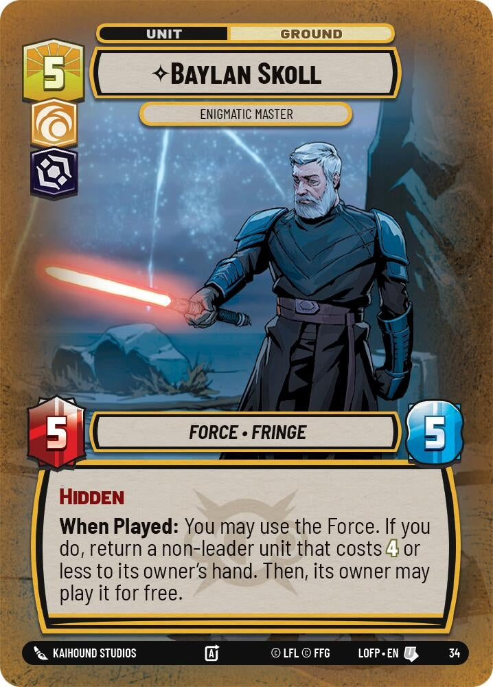 Image for Baylan Skoll - Enigmatic Master (Foil) (34) (Legends of the Force - Weekly Play Promos) - Star Wars: Unlimited