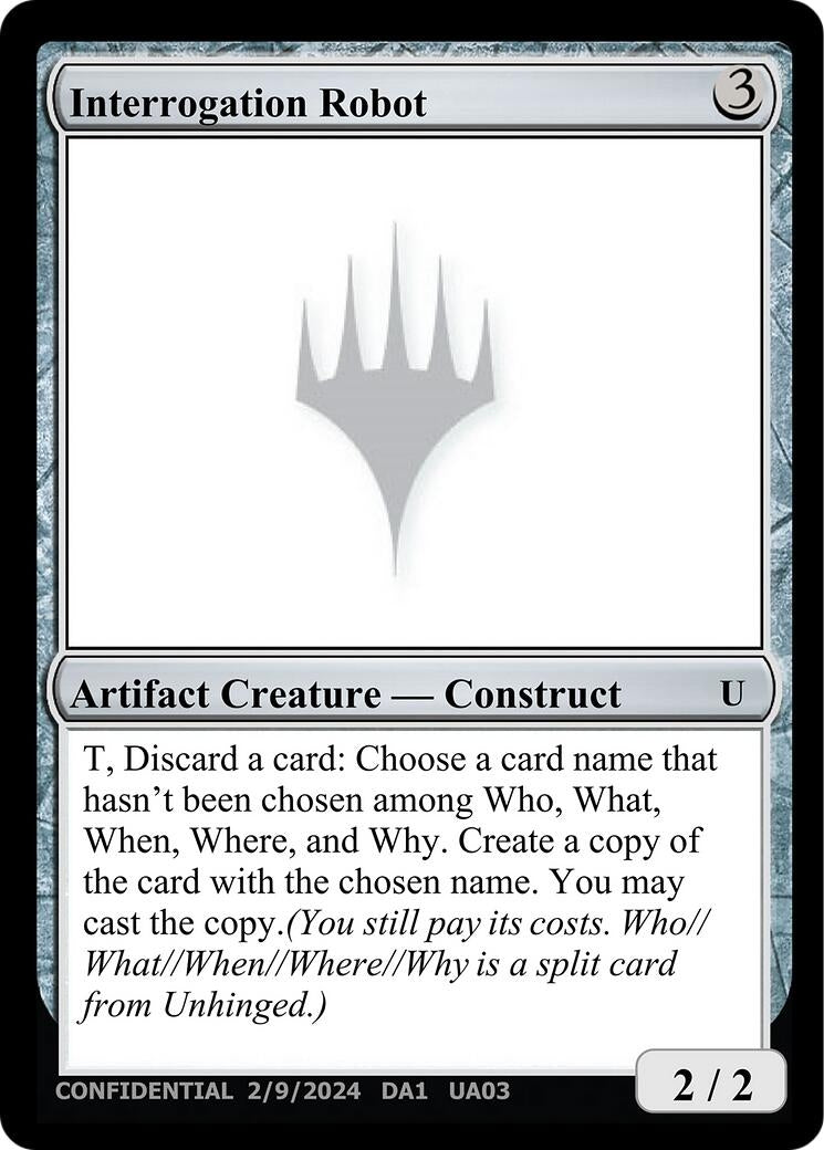 Image for Interrogation Robot (Un-Known Event Playtest Cards) - Magic: The Gathering