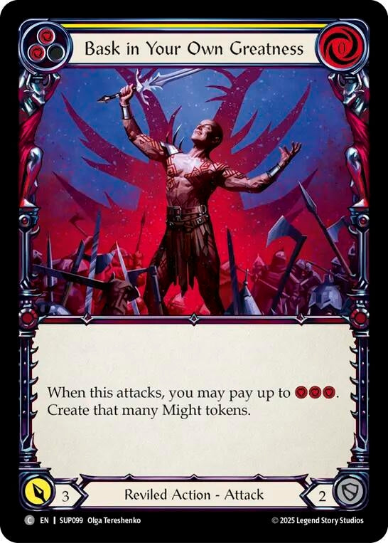 Image for Bask in Your Own Greatness (Yellow) (SUP099) (Super Slam) - Flesh and Blood TCG