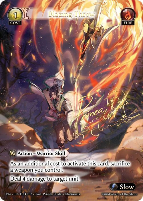Image for Blazing Throw (CPR) (118) (Promotional Cards) - Grand Archive TCG