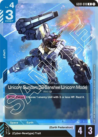 Image for Unicorn Gundam 02 Banshee (Unicorn Mode) (GD01-010) (Newtype Rising) - Gundam Card Game