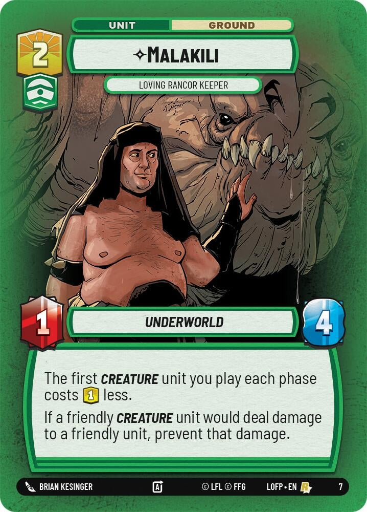 Image for Malakili - Loving Rancor Keeper (7) (Legends of the Force - Weekly Play Promos) - Star Wars: Unlimited