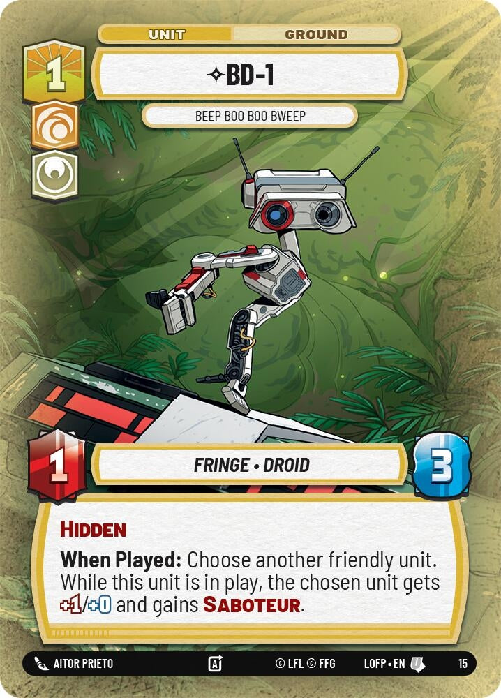 Image for BD-1 - Beep Boo Boo Bweep (15) (Legends of the Force - Weekly Play Promos) - Star Wars: Unlimited