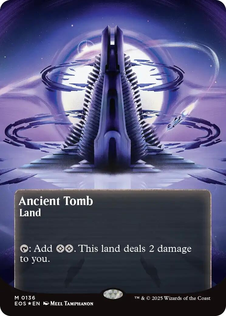 Image for Ancient Tomb (0136) (Borderless) (Galaxy Foil) (136) (Edge of Eternities: Stellar Sights) - Magic: The Gathering