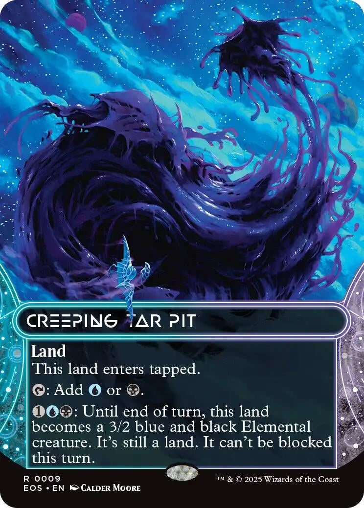 Creeping Tar Pit (0009) (Borderless) (9) (Edge of Eternities: Stellar Sights)