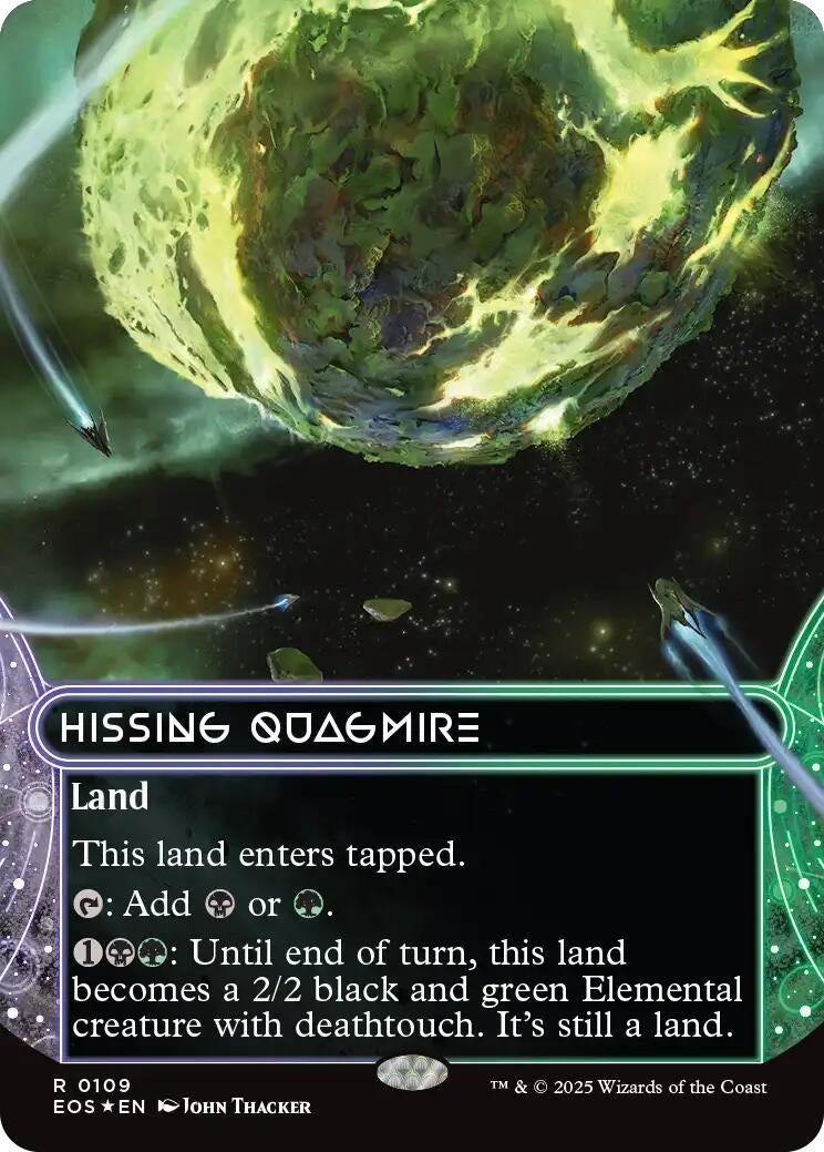 Image for Hissing Quagmire (0109) (Borderless) (Galaxy Foil) (109) (Edge of Eternities: Stellar Sights) - Magic: The Gathering