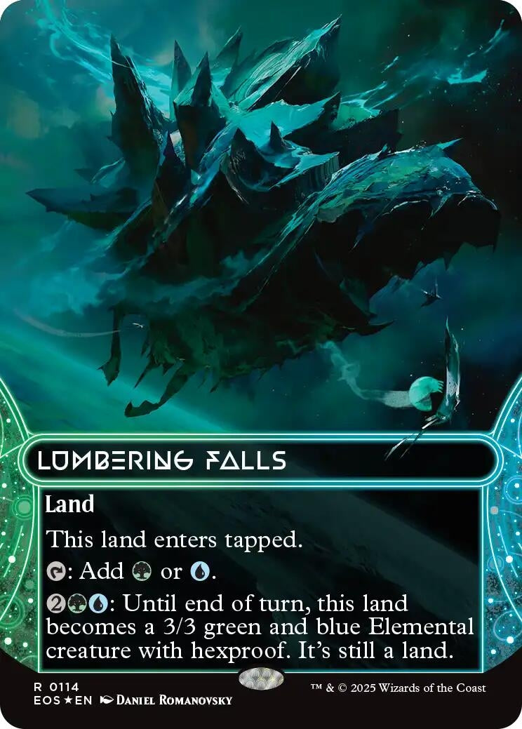 Image for Lumbering Falls (0114) (Borderless) (Galaxy Foil) (114) (Edge of Eternities: Stellar Sights) - Magic: The Gathering