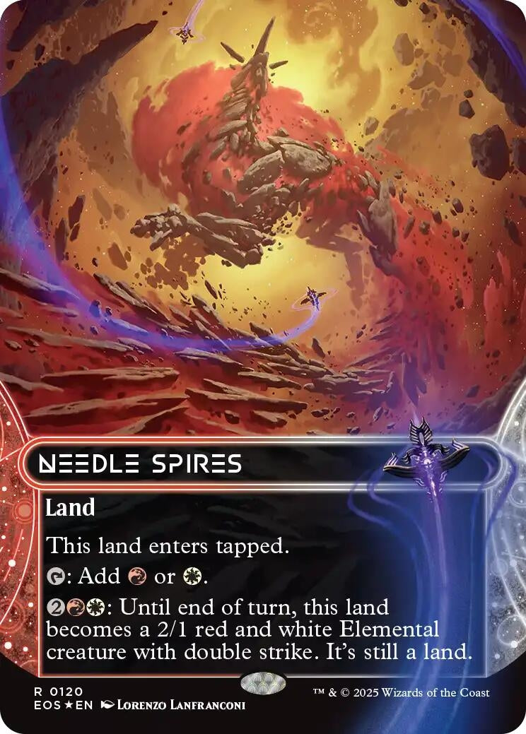 Image for Needle Spires (0120) (Borderless) (Galaxy Foil) (120) (Edge of Eternities: Stellar Sights) - Magic: The Gathering