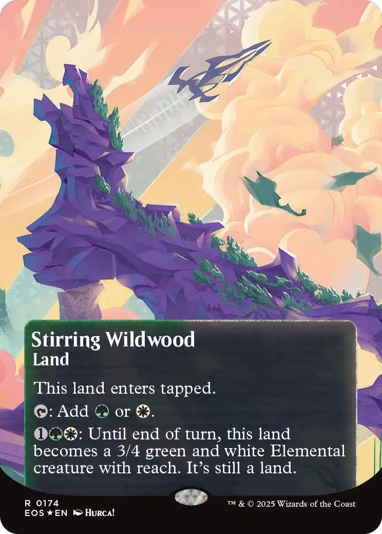 Image for Stirring Wildwood (0174) (Borderless) (Galaxy Foil) (174) (Edge of Eternities: Stellar Sights) - Magic: The Gathering
