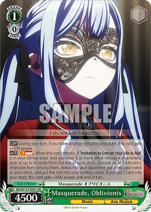 Masquerade, Oblivionis (BD/W125-E001 RR) (MyGO!!!!! x Ave Mujica)