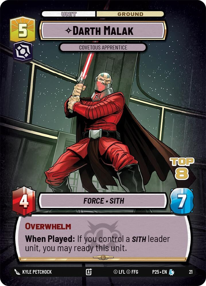 Image for Darth Malak - Covetous Apprentice (Top 8) (21) (Organized Play Promos) - Star Wars: Unlimited