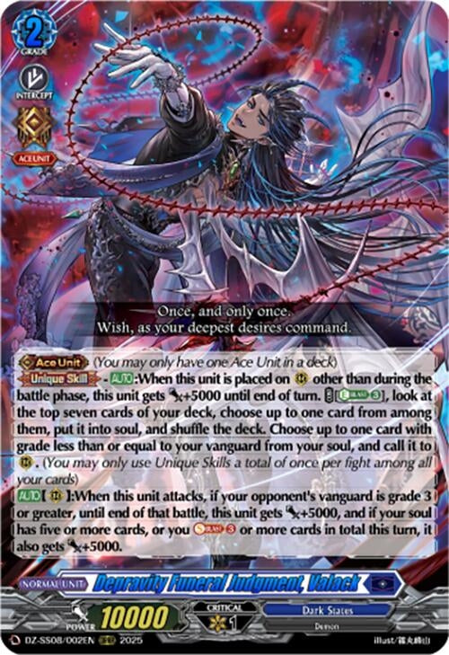 Image for Depravity Funeral Judgment, Valack (DZ-SS08/002EN) (DZ-SS08: Festival Booster 2025) - Cardfight Vanguard