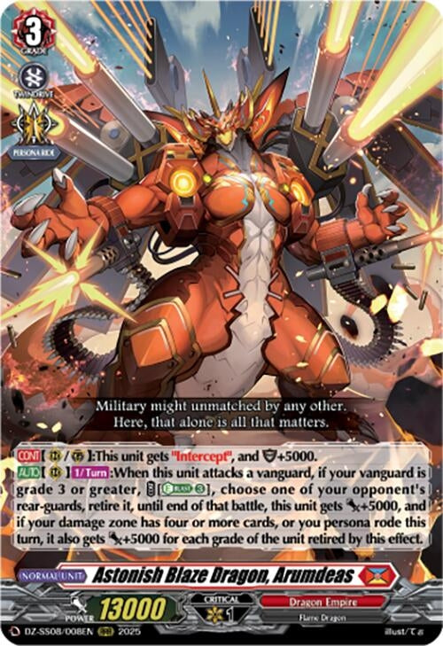 Image for Astonish Blaze Dragon, Arumdeas (DZ-SS08/008EN) (DZ-SS08: Festival Booster 2025) - Cardfight Vanguard
