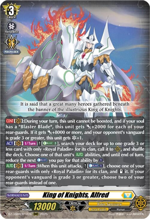 Image for King of Knights, Alfred (RRR) (DZ-SS08/012EN) (DZ-SS08: Festival Booster 2025) - Cardfight Vanguard