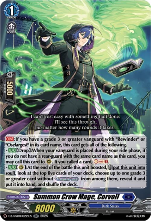 Image for Summon Crow Mage, Corvoll (DZ-SS08/022EN) (DZ-SS08: Festival Booster 2025) - Cardfight Vanguard