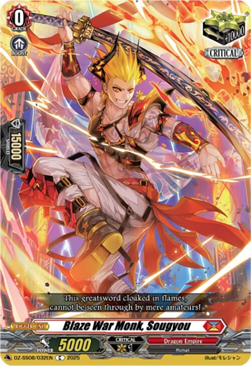 Image for Blaze War Monk, Sougyou (DZ-SS08/032EN) (DZ-SS08: Festival Booster 2025) - Cardfight Vanguard