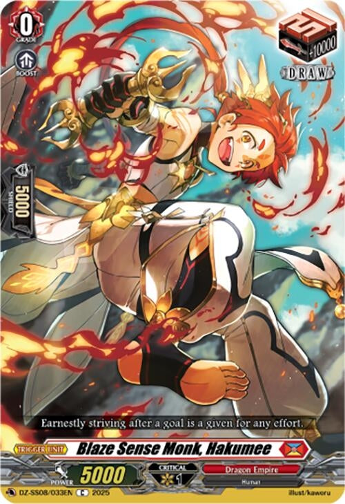 Image for Blaze Sense Monk, Hakumee (DZ-SS08/033EN) (DZ-SS08: Festival Booster 2025) - Cardfight Vanguard