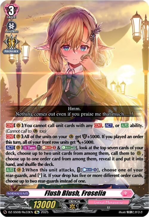 Image for Flush Blush, Froselia (DZ-SS08/Re33EN) (DZ-SS08: Festival Booster 2025) - Cardfight Vanguard