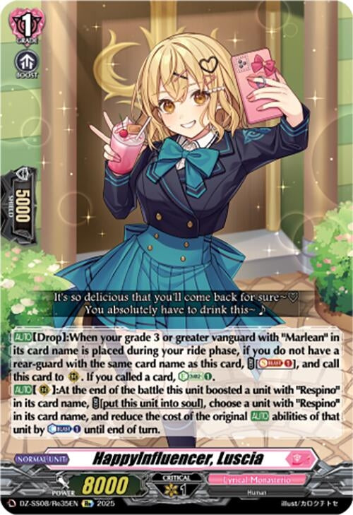 Image for HappyInfluencer, Luscia (DZ-SS08/Re35EN) (DZ-SS08: Festival Booster 2025) - Cardfight Vanguard