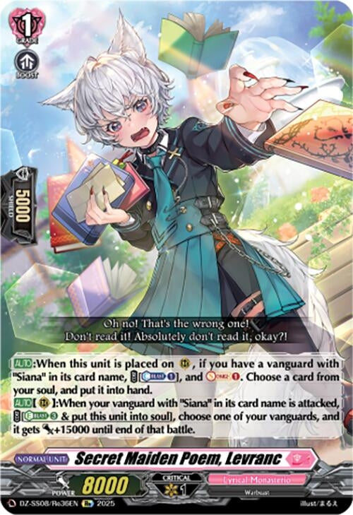 Image for Secret Maiden Poem, Levranc (DZ-SS08/Re36EN) (DZ-SS08: Festival Booster 2025) - Cardfight Vanguard