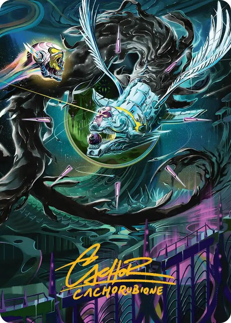 Image for Quantum Riddler Art Card (Gold-Stamped Signature) (39) (Art Series: Edge of Eternities) - Magic: The Gathering