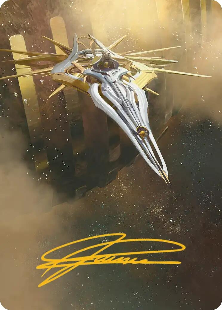 Image for Dawnsire, Sunstar Dreadnought Art Card (Gold-Stamped Signature) (27) (Art Series: Edge of Eternities) - Magic: The Gathering